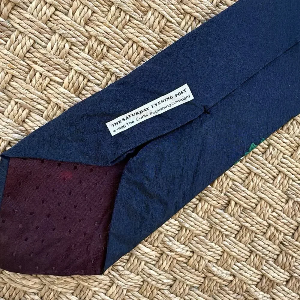 Vintage 1996 Van Heusen Santa Clause Christmas Tie The Saturday Evening Post